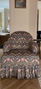 Armchair William Morris Strawberry Thief velvet
