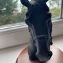 Vintage Black Resin Horse Head Display Image 3