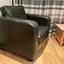 2 Black faux leather armchairs Image 2