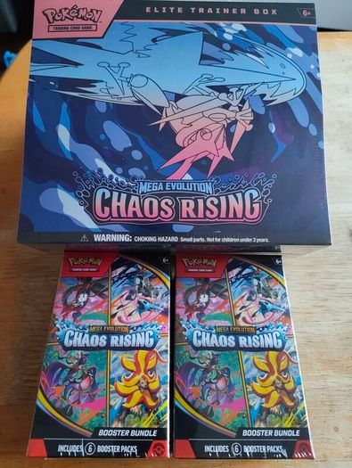 Pokemon Tcg Mega Evolution Chaos Rising Etb Plus X2 Booster Bundle Boxes Sealed