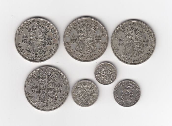 1 Troy Once(31.1grams approx) of G.B. 50% (62.2 grams approx) silver coins (no.G3)