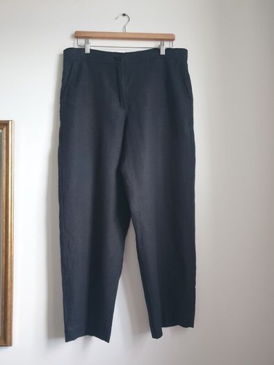 Carolyn Donelly Black Linen Trousers Size Uk 16