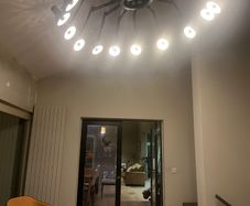 One of a kind bespoke large statement light designed and made by lighting designer  artist