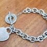 Vintage Heavy Sterling Silver 925 T-Bar Ring Bracelet 35g Image 5