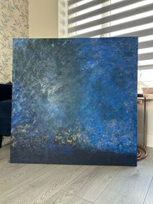 Extra large blue abstract painting