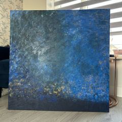 Extra large blue abstract painting
