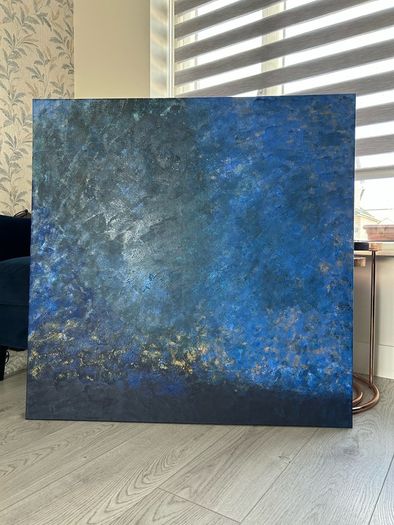 Extra large blue abstract painting