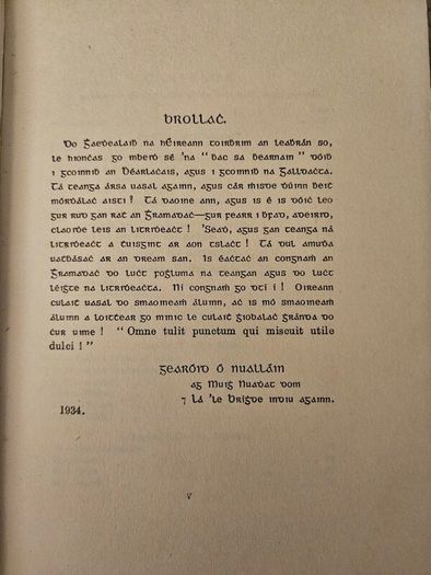 The New Era Grammer Of Modern Irish. By The Rev Gerald O' Nolan. Professor Of Irish  St Patrick's Maynooth.  First Edition 1934 Hardback With Dustjacket In Fair Condition.  See Photos For Same.
