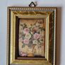 Vintage Trio of Mini Italian Floral Print on Silk Framed Image 2