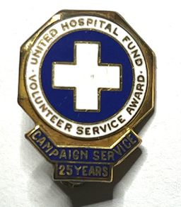 U.S. 1/10 10k gold 25 years Volunteer service award pin