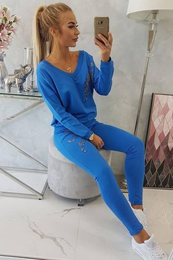 2 piece  tracksuit set with zircon panther