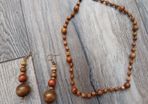 Wooden Beaded Necklace/Earrings Set.