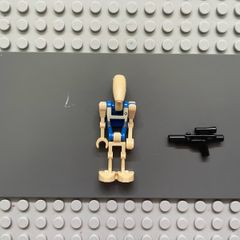 lego Star Wars sw1338 Battle Droid Pilot minifigure- Blue Torso with Tan Insignia and Chest Badge, Angled Arm and Straight Arm