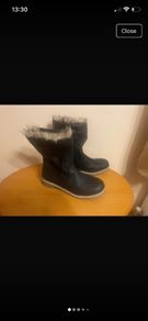 Avenue Black Winter Boots - Faux Fur Trim (Size 6)