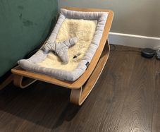 Charlie Crane baby rocker with sheep wool insert