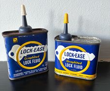 2 x Vintage Lock-Ease Oil Cans