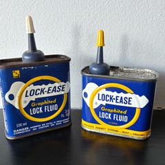 2 x Vintage Lock-Ease Oil Cans