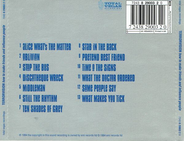 Terrorvision "How To Make Friends And Influence People" CD, Album, Limited Edition