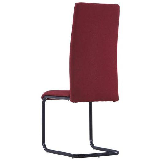 Cantilever Dining Chairs 2 pcs Wine Fabric