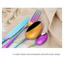 16 Pieces Cutlery Set, Colorful Flatware Set, Titanium-Coated Stainless Steel Cutlery, Easy Clean & Dishwasher Safe Image 6