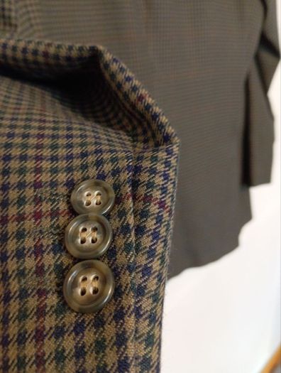 Vintage Magee Tailored Tweed Blazer Mens XL / 44L 46L Brown Houndstooth Jacket