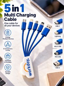 Multicable adapter for charging phones and other electronics