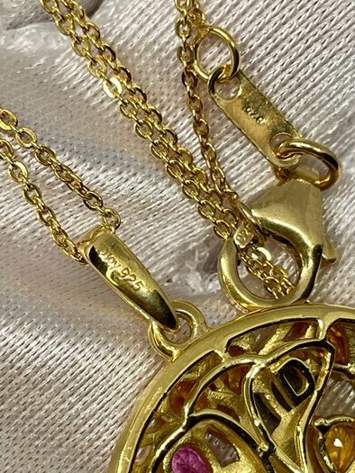 Sapphire Pendant with Chain (Size 20) in Yellow Gold Plated Sterling Silver 2.78 Ct.