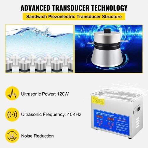 3L Ultrasonic Cleaner Machine Stainless Steel Ultrasonic Cleaning Machine Digital Heater Timer Jewelry Cleaning for Commercial Personal Home Use MULTIPLE SIZES AVAILABLE (FREE SHIPPING)
