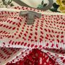 dress asos red & white v neckline long sleeved empire line dress size 14 Image 9