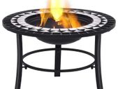 Mosaic Fire Pit Black and White 68cm Ceramic
