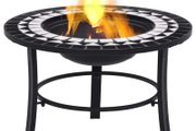 Mosaic Fire Pit Black and White 68cm Ceramic