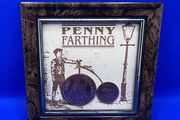 Vintage Penny Farthing Coin Picture in frame