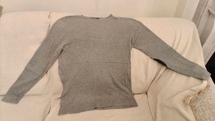Springfield grey elbow-patch knit jumper