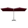 Double Parasol with Steel Pole Bordeaux Red 600x300 cm Image 4
