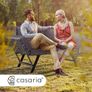 Garden Bench Polyrattan with Reclining Function, Weatherproof Cushion, Adjustable Armrests, 3-Seater Image 3
