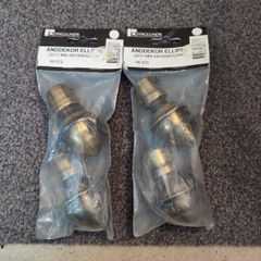 Curtain Finials antique brass colour, Haglunds brand set of 4
