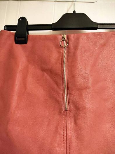 Blush Pink Faux Leather Mini Skirt Primark Size UK 8 / EUR 36