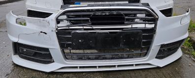 Damaged Repairable Audi A1/s1/s Line Front Bumper 2015-2018 Ice White