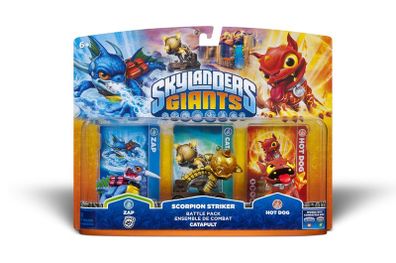 Skylanders Giants Scorpion Striker Battle Triple Pack Zap, Catapult, Hot Dog New