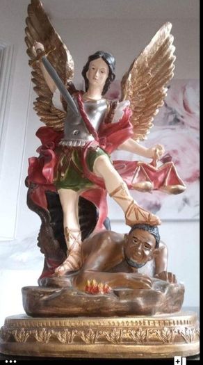 Large religous fibreglass statue saint michael