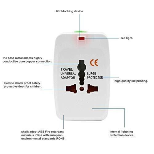 Universal Travel Adapter with Dual USB Charger Ports, Multi-Plug with Surge Protector Worldwide