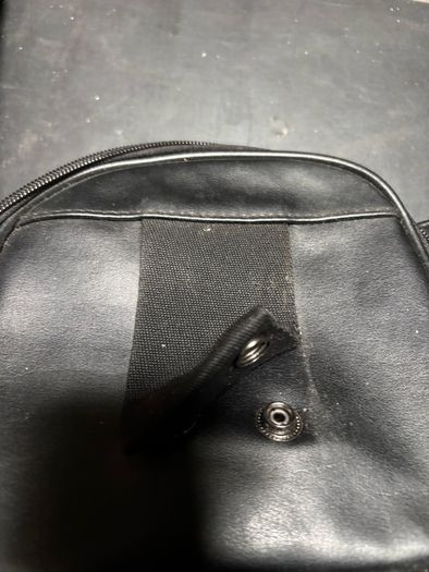 small leather camera bag