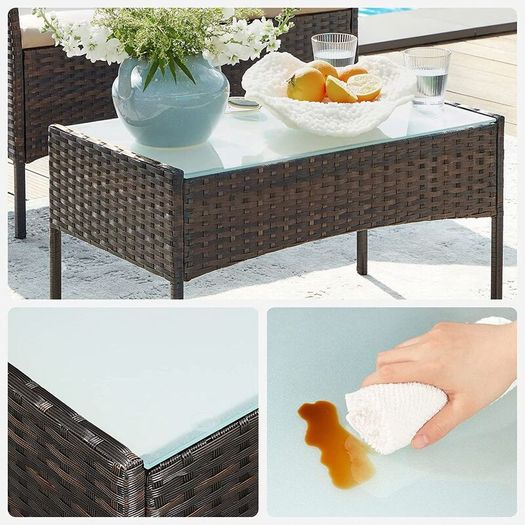 Garden Furniture Set, PE Polyrattan, Lounge Set, 4 pieces Patio Furniture, Outdoor, for Patio, Balcony, Garden