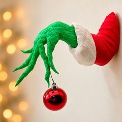 Green Christmas Hand Wall Mount, Bauble Holder 3D