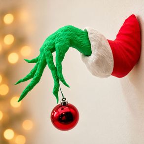 Green Christmas Hand Wall Mount, Bauble Holder 3D