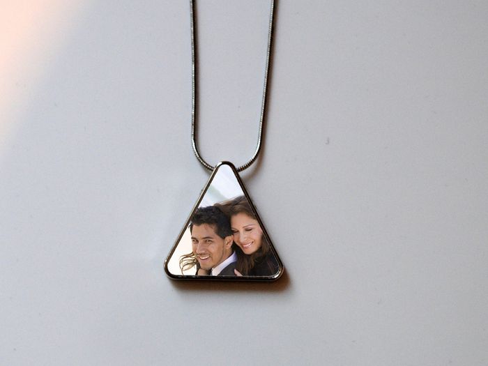 Personalised triangle Pendant with Chain