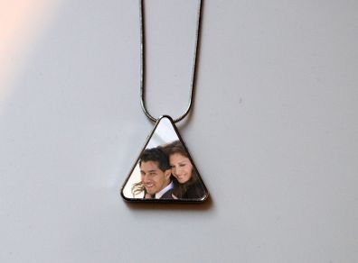 Personalised triangle Pendant with Chain