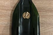 Flattened Melted Green Glass Bottle / Platter/ Board