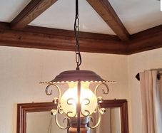 Vintage 1970s rustic pendant light