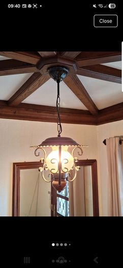 Vintage 1970s rustic pendant light